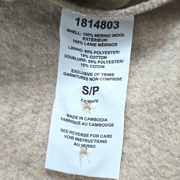 HUNTER Women's Button Down Collared Cream Merino Wool Jacket Pockets Size Small - Picture 12 of 16